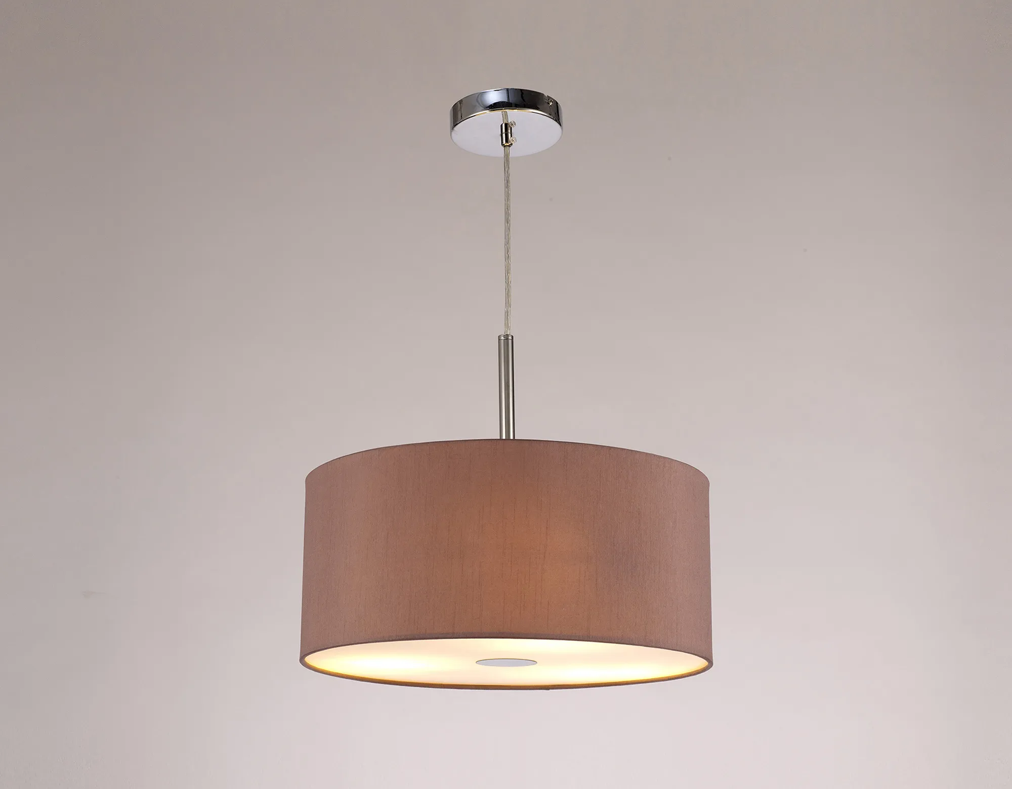 Baymont 40cm 3 Light Pendant Polished Chrome, Taupe/Halo Gold, Frosted Diffuser DK0337  Deco Baymont CH TA
